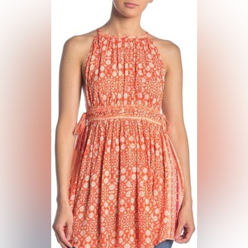 Free People Midsummers Day Tunic Cayenne Boho Print Size S – Flowy & Feminine